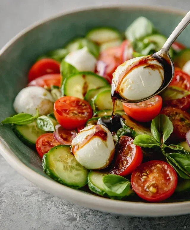 Fresh Cucumber Caprese Salad
