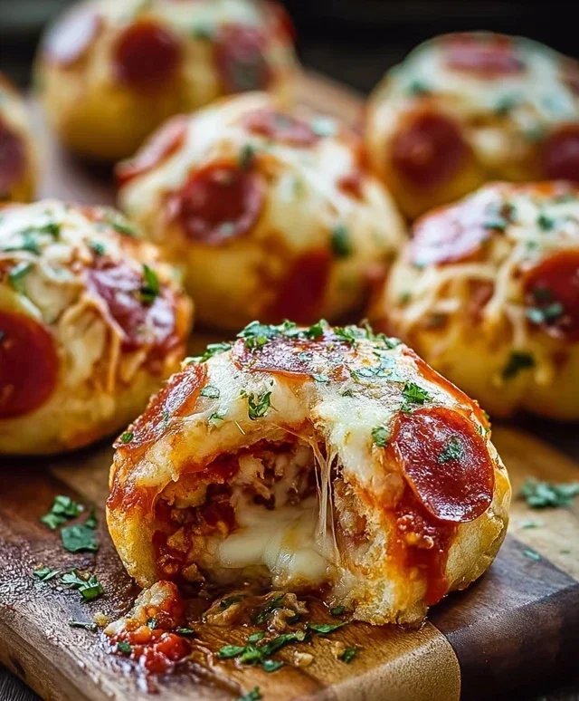 Cheesy Beef Beef Pepperoni Pizza Bombs Recipe