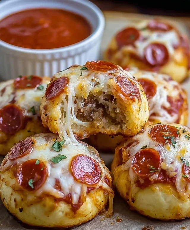 Cheesy Beef Beef Pepperoni Pizza Bombs Recipe