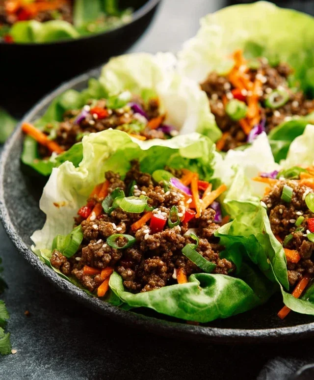 Asian Style Ground Beef Lettuce Wraps
