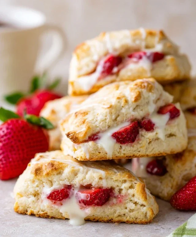 Strawberry Lemon Cream Scones