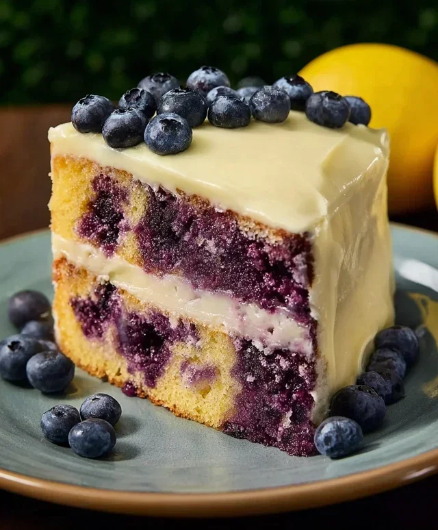 Blueberry Cake with Lemon Cream Cheese Frosting