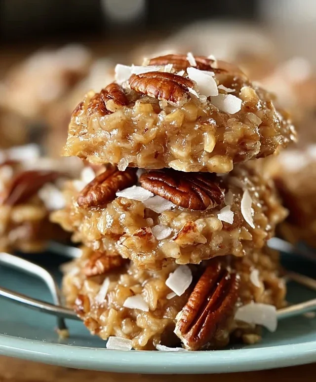 No Bake Pecan Coconut Praline Cookies