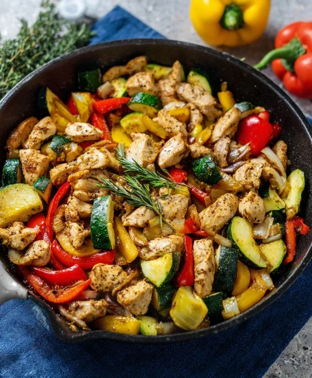 Healthy Chicken and Vegetables Skillet