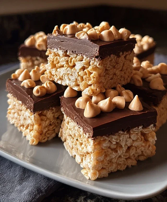 Chocolate Peanut Butter Rice Krispie Squares