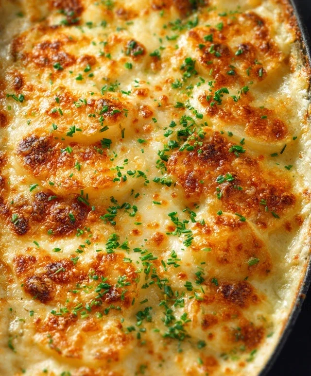 Roasted Garlic Potatoes au Gratin